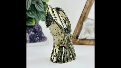 PYRITE EAGLE HEAD CARVING