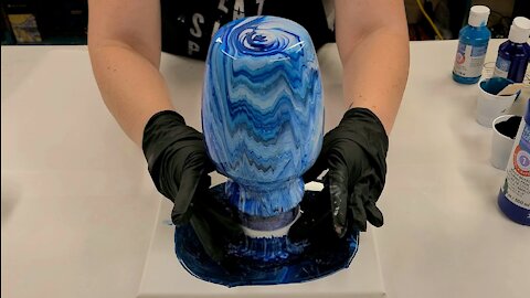 Acrylic pour on a vase