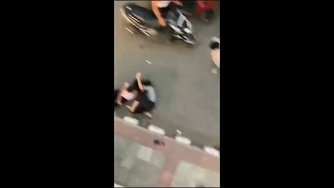 Two girls fight