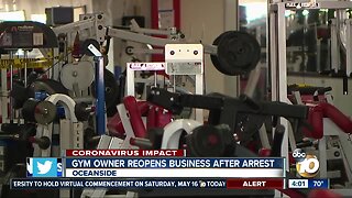 Gym owner reopens business after arrest
