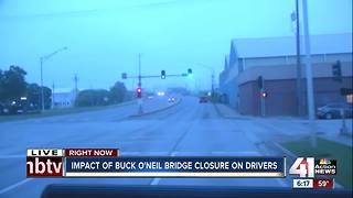 Drivers take detours on first weekday of Buck O'Neil Bridge closure