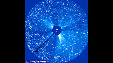 ACTIVE sun [rays flow direct into earth direction (is why flakes on satellites)]