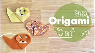 Easy Cute Cat origami | Fun Birthday Decorations | Gift Cards | Cute Party Favors
