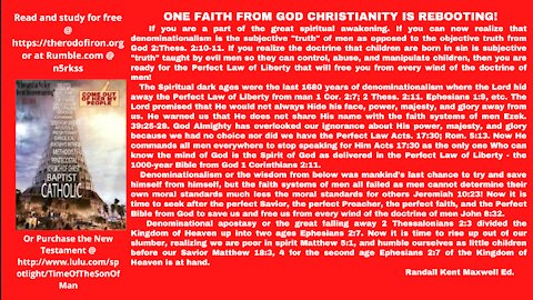 A postcard about the one faith from God Christianity reboot!