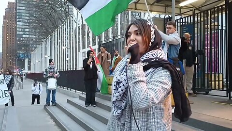 The NYC Rally In Solidarity with Jenin Nablus Huwarra Palestine outside the United Nations 3/17/23