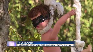 Neighbors call one Plymouth resident's Halloween decorations disturbing