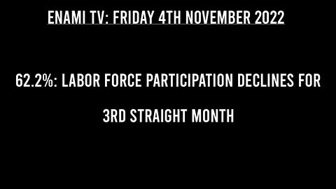 62.2%: Labor Force Participation Declines for 3rd Straight Month