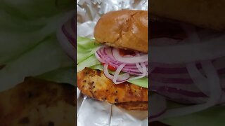 Grilled Buffalo Chicken Sandwich #food #spicychicken #mukbang #shorts