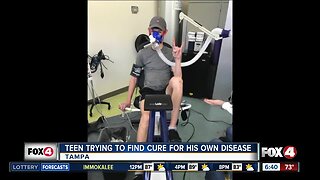 Teen trying to find cure for his own disease