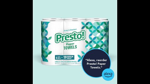 Amazon Brand - Presto! Flex-a-Size Paper Towels, Huge Roll, 12 Count = 30 Regular Rolls Review