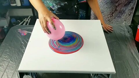 Balloon Smash Wrecked Ring Pour - Acrylic Pouring