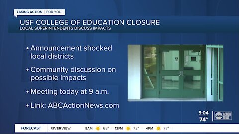 Tampa Bay area superintendents discussing closure of USF College of Education