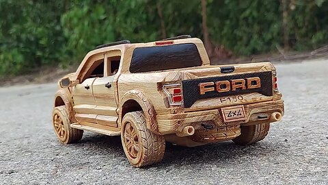 Wood Carving - Car NEW 2021 Ford F 150 Super RAPTOR - Woodworking art