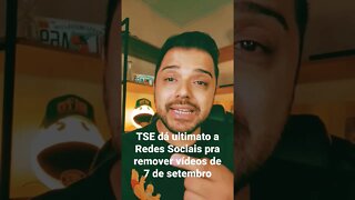 TSE dá ULTIMATO a Redes Sociais sobre Bolsonaro e o 7 de setembro