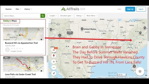 Gabby Petito In Tennessee The Day Before Summer Wells Vanished - All Trails Map Data