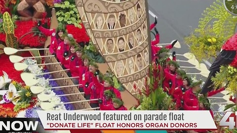 Reat Underwood featured on parade float