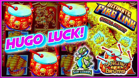 HUGO CALLS A BIG WIN BONUS! Dancing Drums VS Ultimate Fire Link Olvera Street Slots