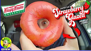 Krispy Kreme® STRAWBERRY GLAZED DOUGHNUT Review 🍓🍩 Limited Time Only! ⏳ Peep THIS Out! 🕵️‍♂️