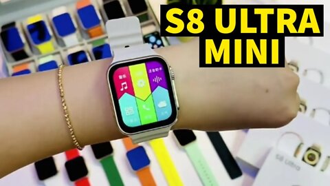 S8 ULTRA MINI Smart Watch Hands On pk S8 Ultra DT8 W68 HW8 ZD8