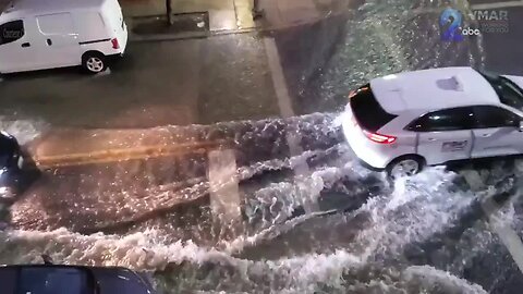 Flooded streets in Fells Point Thursday night