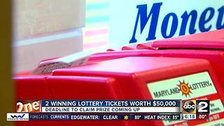 Check your tickets! Two winning Maryland Lottery tickets about to expire