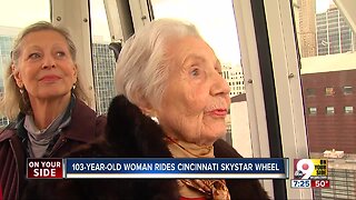 103-year-old woman rides Cincinnati Skystar W heel