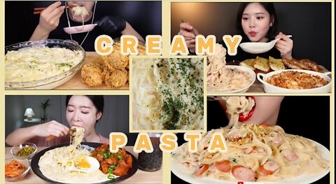 CREAMY PASTA MUKBANG COMPILATION🍝 | BIG BITES | EATING SHOW | Satisfying bites😋