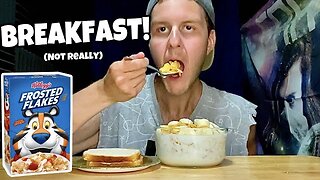 Eating Frosted Flakes! - Cereal, Banana, Peanut Butter Sandwich Mukbang