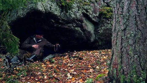 Autumn bushcraft hiking in the rainy fores...7