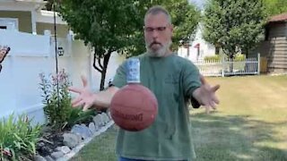 Man makes basketball beer challenge look easy!