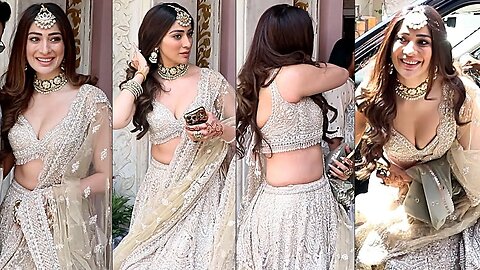 Raai Laxmi Flaunts Her Huge Figure In Golden Lehanga at BFF Sonalli Seygall Wedding