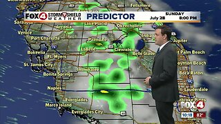 Forecast: Sunday will be much like Saturday with inland storms.