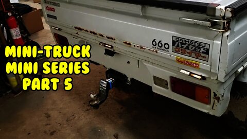 Mini Truck (SE01 EP05) mini series, Custom 2” rear receiver hitch bumper weld cut install test HiJet