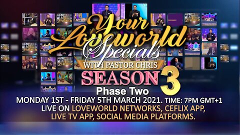 Halfway through the week of Your Loveworld Specials with Pastor Chris