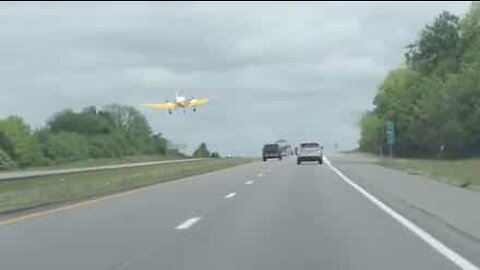 Airplane makes emergency landing on highway!