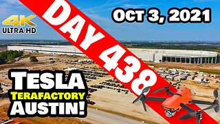 Tesla Gigafactory Austin 4K Day 438 - 10/3/21 - Tesla Terafactory TX - BEAUTIFUL DAY AT GIGA TEXAS!