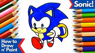 How to Draw and Paint Sonic in a Cute Baby Version