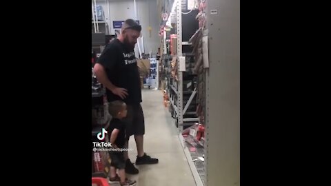 Toddler Copies What Dad Does
