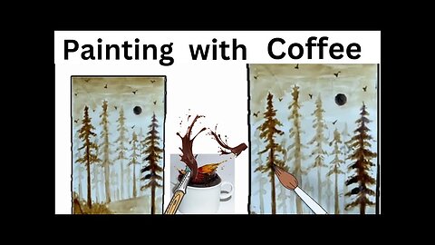 Landscape Painting with coffee |scenery drawing | Easy| Coffee Painting || S Kamal Art and Craft