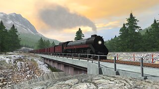 Canadian Pacific 5931 running through the Rockies (Trainz 2019)