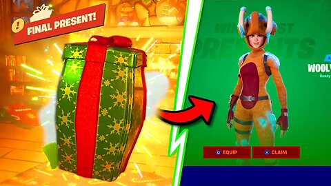 How to *OPEN* the "LAST PRESENT" in Fortnite..! (Winterfest) - Wooly Warrior Skin - Battle Royale