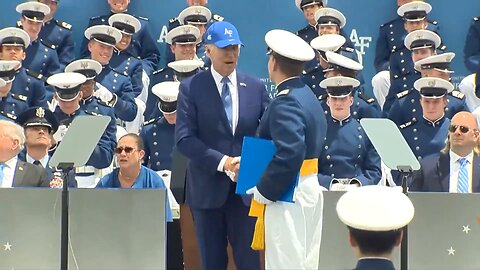 Biden falls at U.S. Air Force Academy graduation ceremony.
