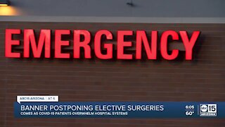 Banner postponing elective surgeries