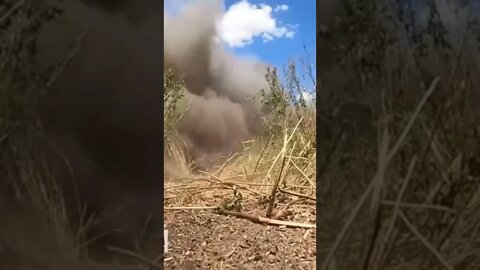 shelling some where on the front lines of the war in Ukraine