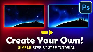 Simple Night Sky | EASY Digital Paint Along - STEP BY STEP Photoshop Tutorial
