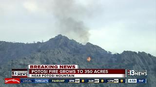 Fire on Potosi Mountain growing