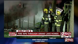 Fire rips through homes at Grand Lake