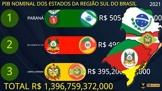 Estados Mais Ricos da Região Sul do Brasil | PIB Nominal