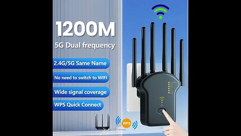 WiFi Repeater 1200Mbps Dual Band Wireless Amplifier 2.4G 5GHz Network Long Range Signal Booster