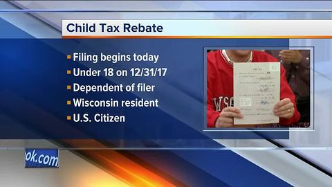 Wisconsin taxpayers can apply for child tax rebate Tuesday
